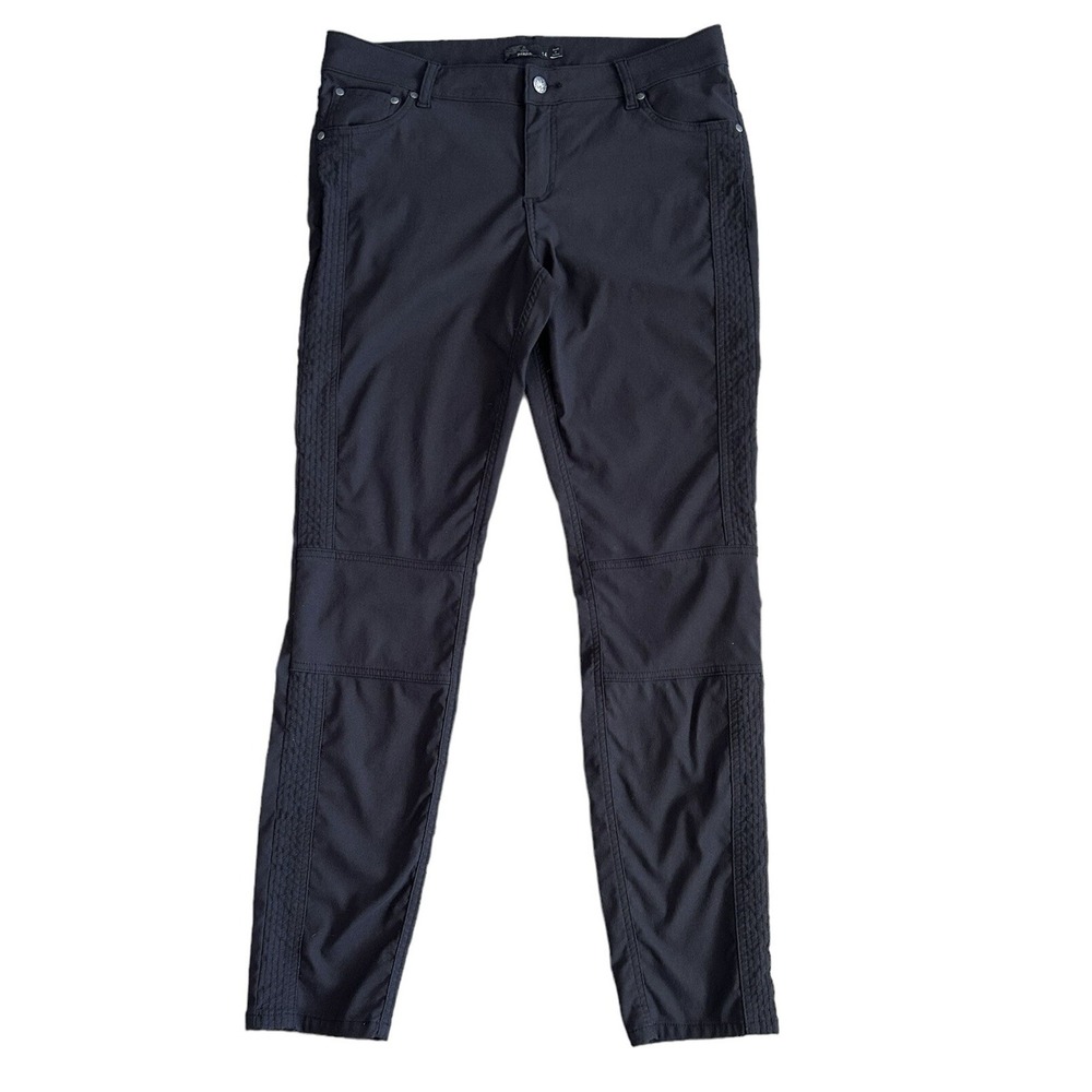 Prana Womens Jenna Moto Pants Coal Size 14 Skinny Pockets Hiking Stretch